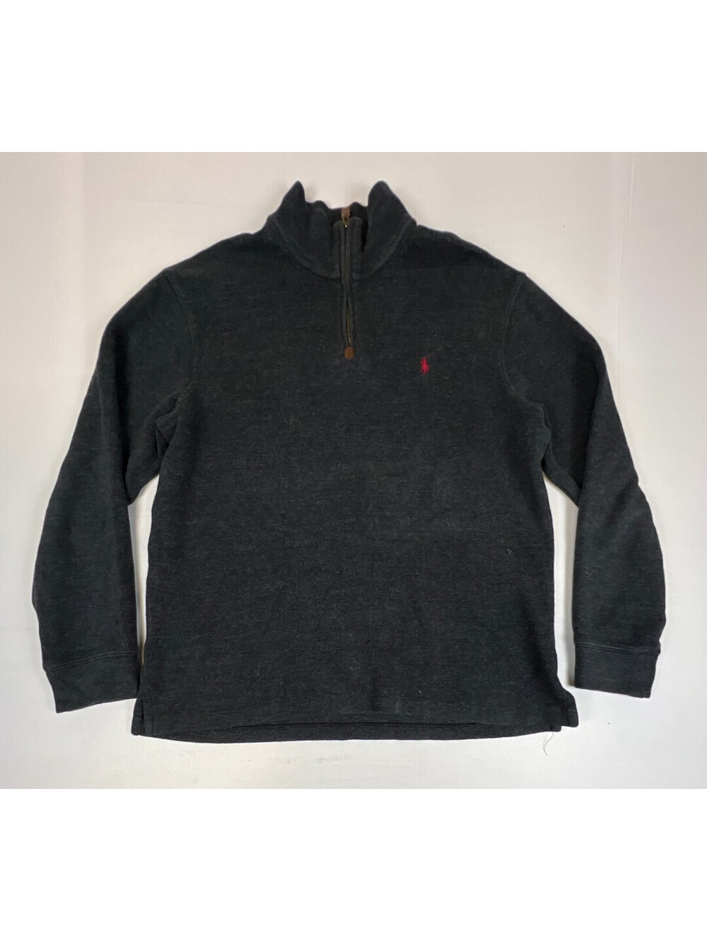 Polo Ralph Lauren Men L Gray 1/2 Zip Pullover Sweatshirt Cotton